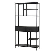 Livara Industrial Metal-Frame Bookshelf - Home Office, 6 Open Shelves