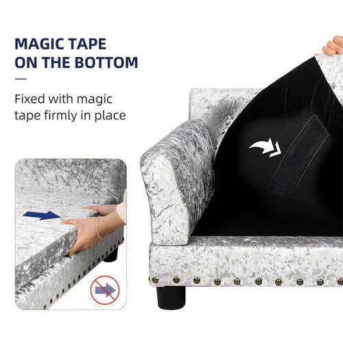 Livara Velvet Dog Sofa Bed - Pet Comfort, Memory Foam Cushioning
