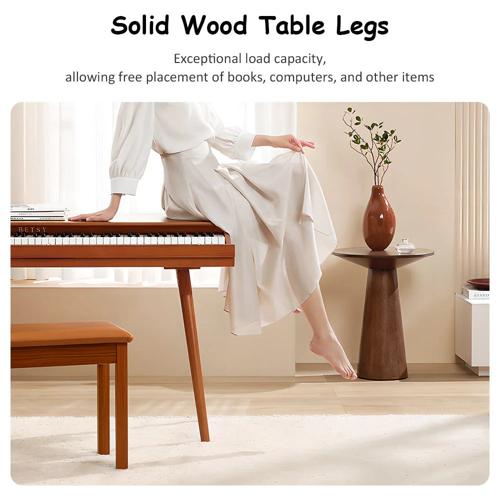Livara Solid Wood Weighted Digital Piano - Modern Living Room, 88 Keys, Bench Included