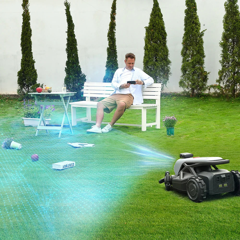 AIRSEEKERS AI Vision Robotic Lawn Mower - All-Weather Use, Smart Navigation, All-Terrain Design