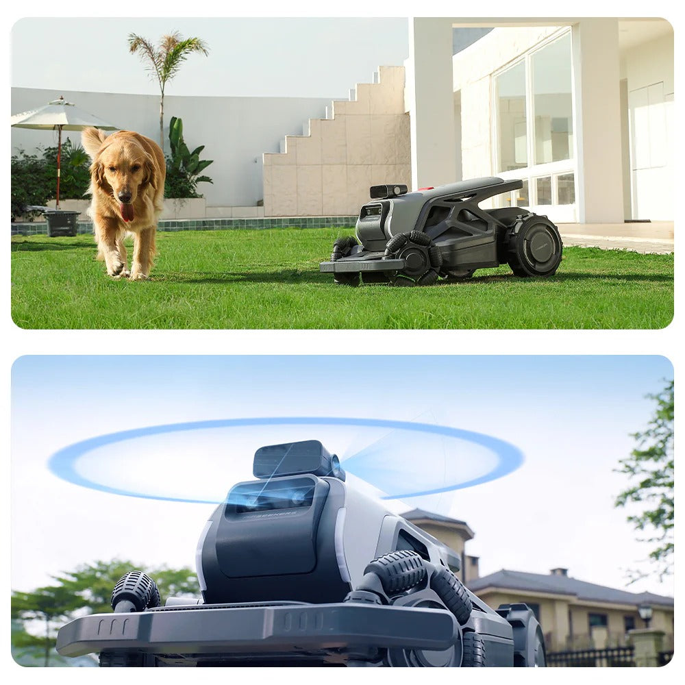 AIRSEEKERS AI Vision Robotic Lawn Mower - All-Weather Use, Smart Navigation, All-Terrain Design