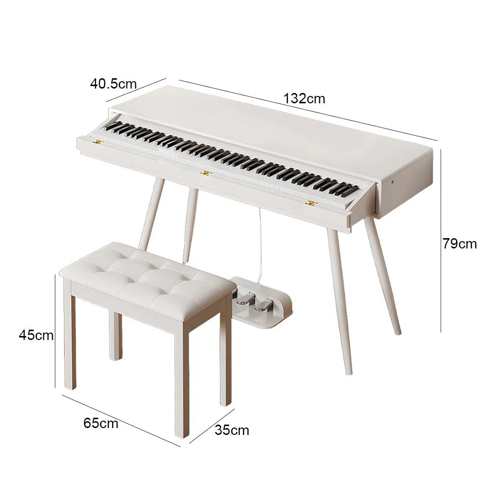 Livara 2-in-1 Weighted Digital Piano - Apartment Living, 88 Keys, Dressing Table Design