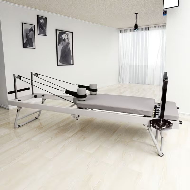 Livara Foldable Steel-Frame Pilates Reformer - Home Studio, 5-Spring Resistance