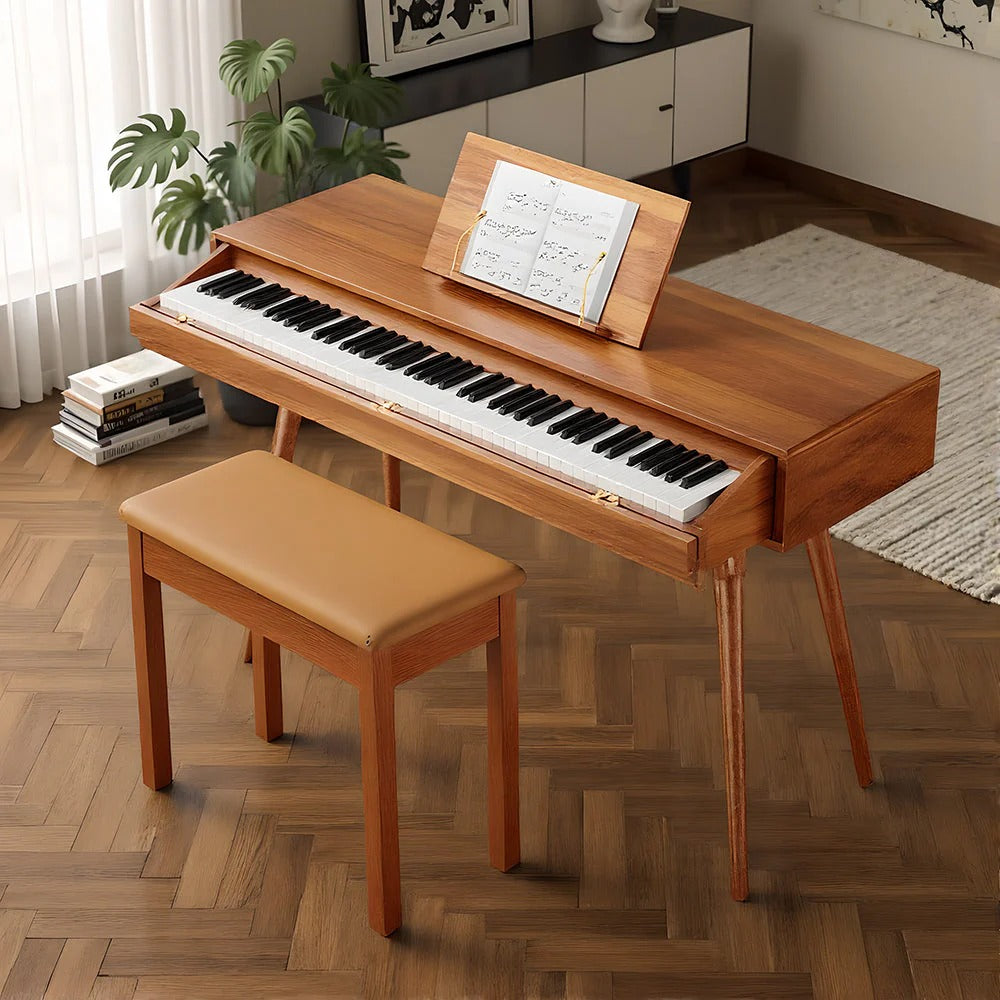 Livara Solid Wood Weighted Digital Piano - Modern Living Room, 88 Keys, Bench Included
