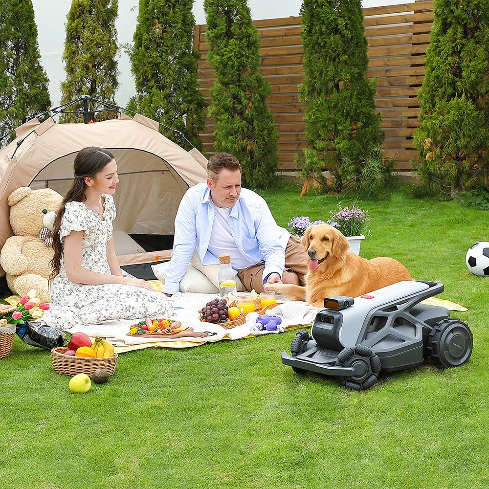 AIRSEEKERS AI Vision Robotic Lawn Mower - All-Weather Use, Smart Navigation, All-Terrain Design