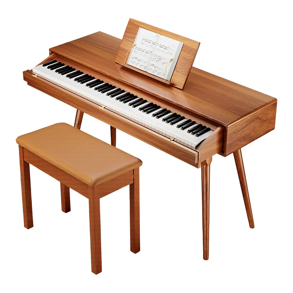 Livara Solid Wood Weighted Digital Piano - Modern Living Room, 88 Keys, Bench Included