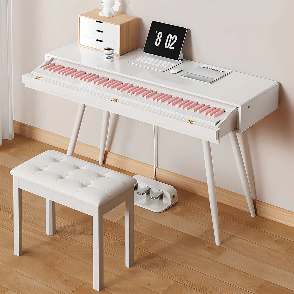 Livara 2-in-1 Weighted Digital Piano - Apartment Living, 88 Keys, Dressing Table Design