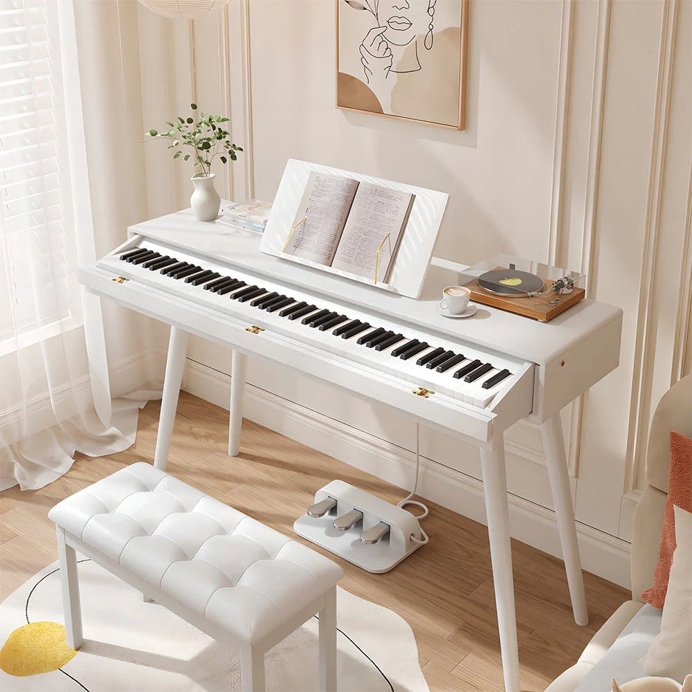 Livara 2-in-1 Weighted Digital Piano - Apartment Living, 88 Keys, Dressing Table Design