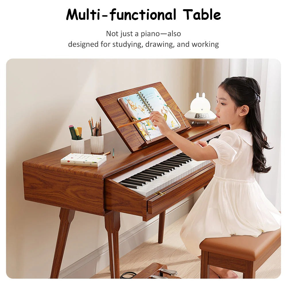 Livara Solid Wood Weighted Digital Piano - Modern Living Room, 88 Keys, Bench Included