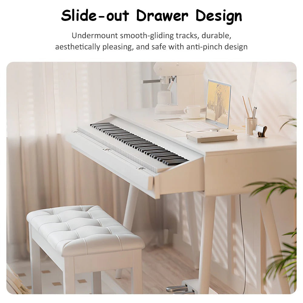 Livara 2-in-1 Weighted Digital Piano - Apartment Living, 88 Keys, Dressing Table Design