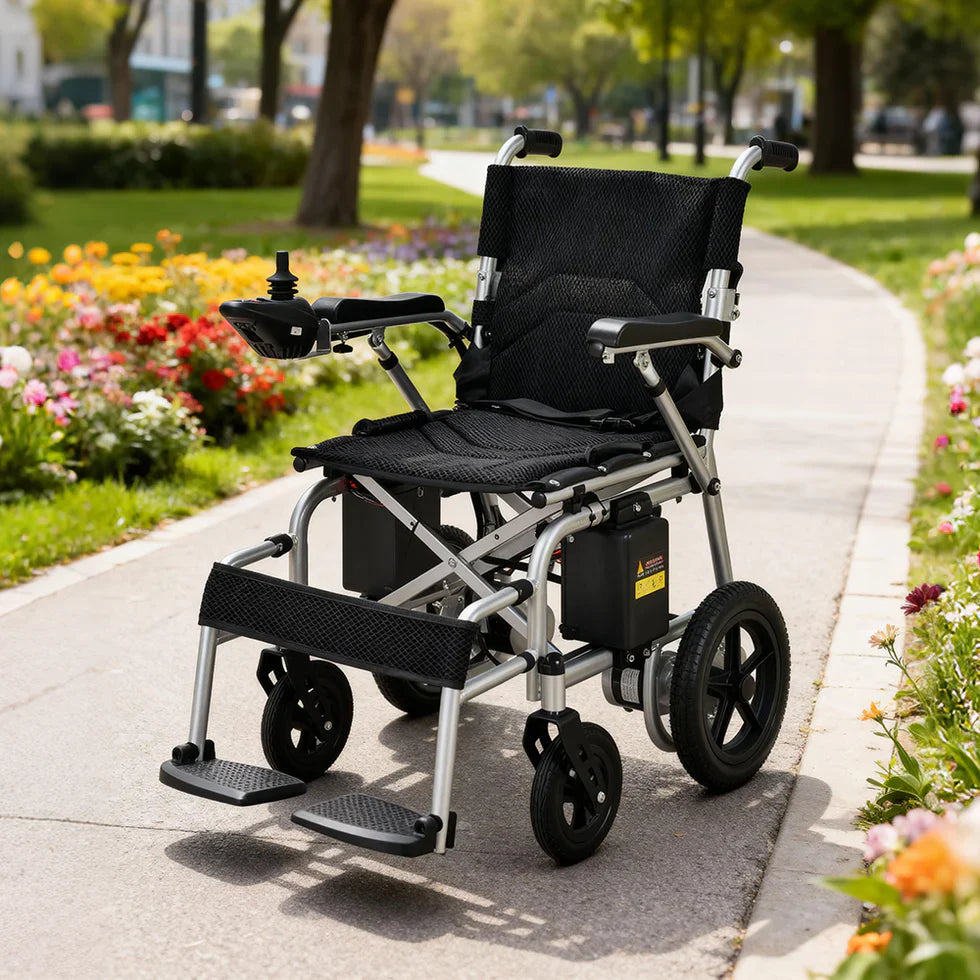 Livara Foldable Electric Wheelchair - Daily Mobility, Dual 200W Motors, Cushioned Seat