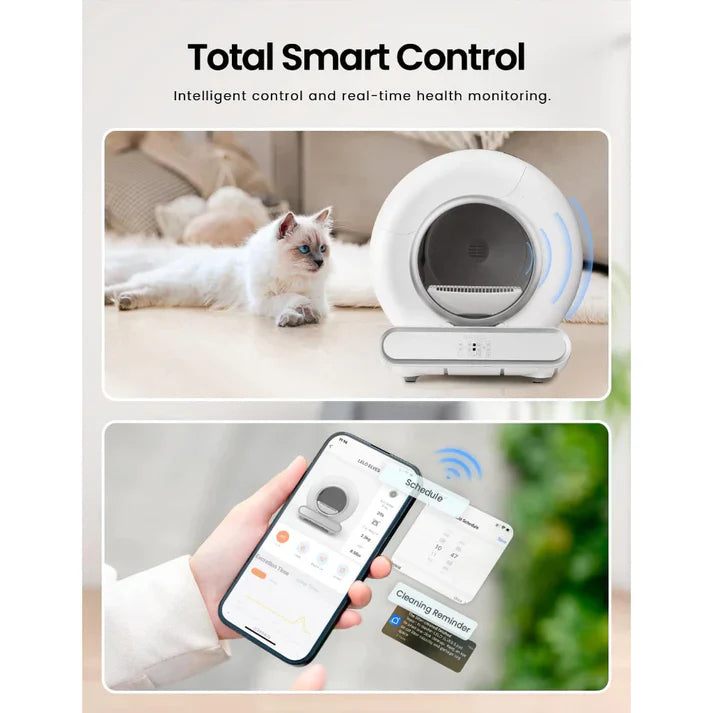 Livara Smart Wi-Fi Self-Cleaning Cat Litter Box - Daily Use, Quiet Operation, Safety Sensors