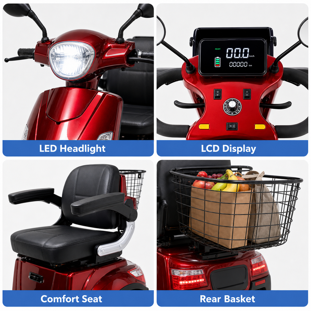Livara Compact Mobility Aid Scooter - Elderly & Disability, 10km/h Footpath Legal, 140kg Capacity