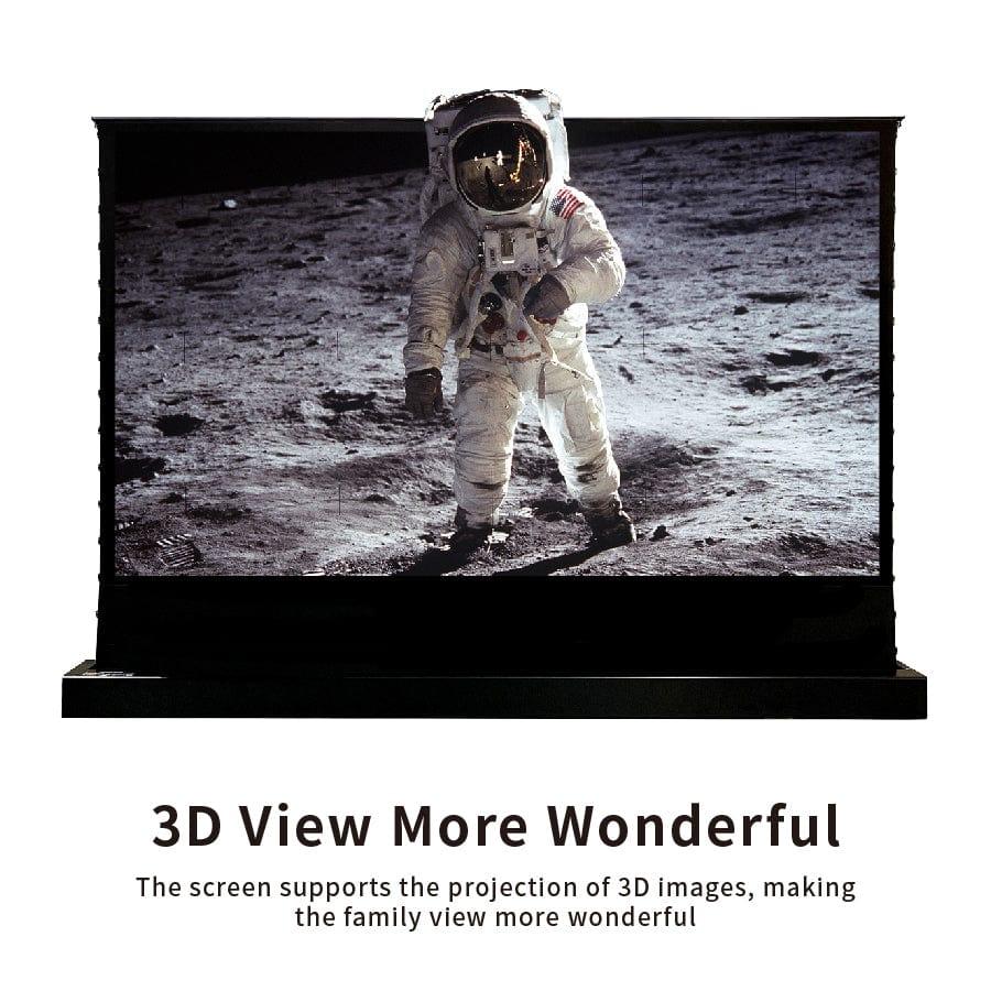 Livara Motorized Floor-Rising Projector Screen - Home Theatre, Wide Viewing Angle