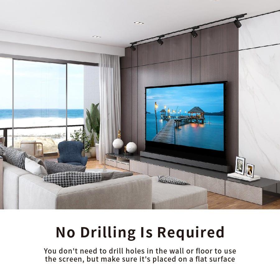 Livara Motorized Floor-Rising Projector Screen - Home Theatre, Wide Viewing Angle