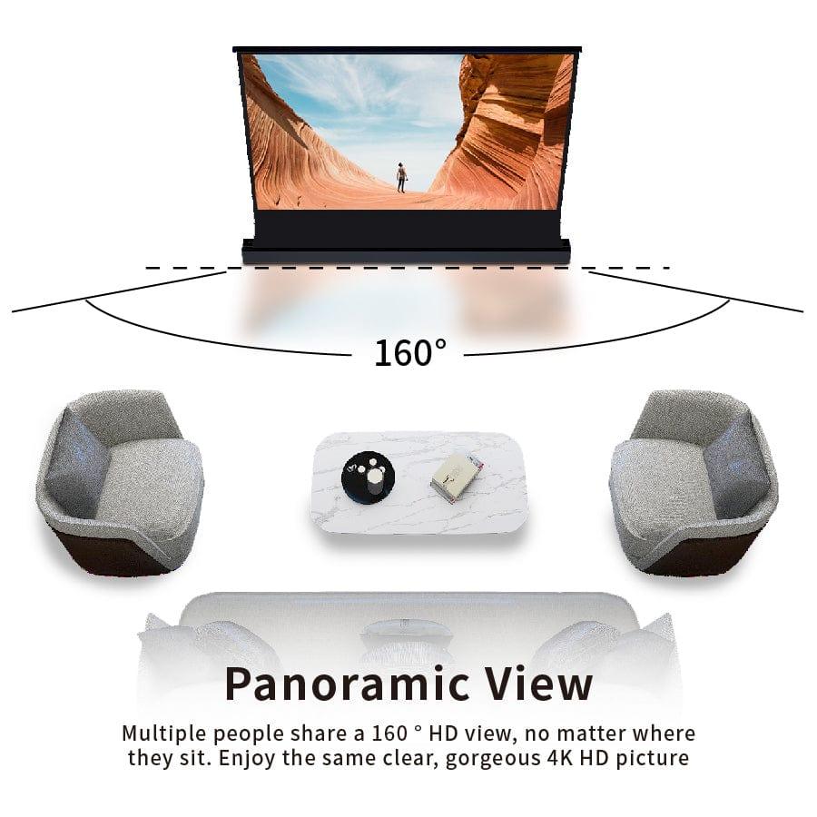 Livara Motorized Floor-Rising Projector Screen - Home Theatre, Wide Viewing Angle