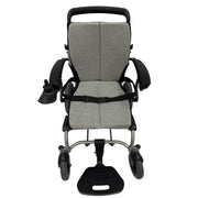 Gray electric wheelchair on a white background

