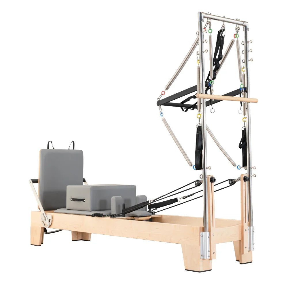 Livara Professional Rubberwood Pilates Reformer + Tower - Home Studio, 14-Spring System