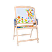 Livara Pine Wood Double-Sided Drawing Board - Indoor Play, Whiteboard & Blackboard