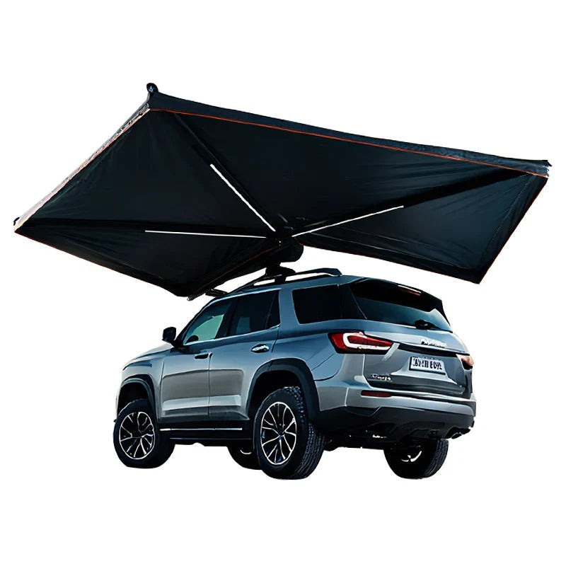 Livara Aluminium Fan-Shaped Car Side Awning - Camping & Travel, 420D Oxford Fabric