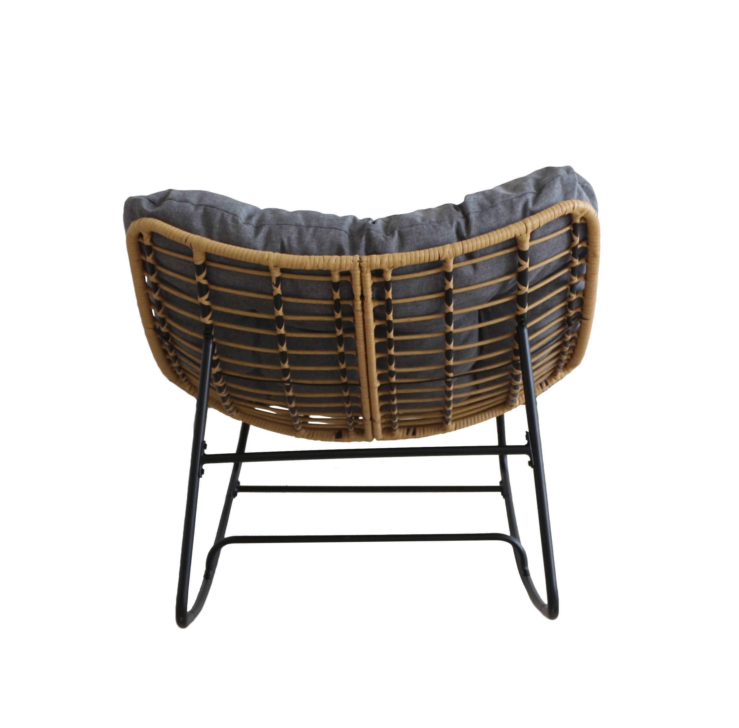 Livara Rocking PE Rattan Chair - Modern Living Room, Steel Frame