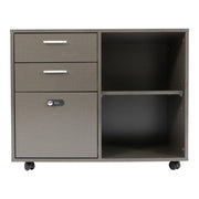 Livara Lockable Filing Cabinet - Home Office, Open Shelves, Smooth Casters