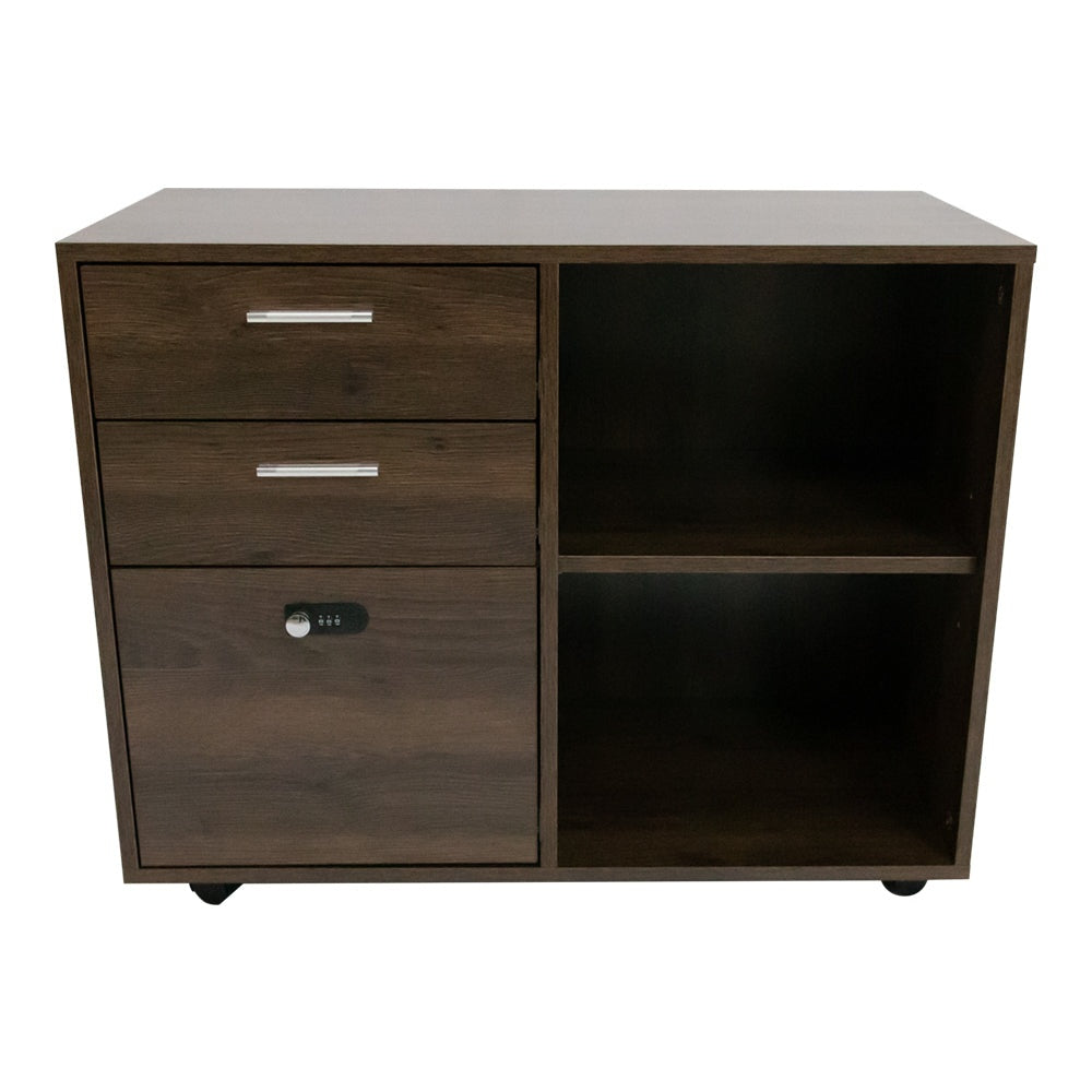 Livara Locking File Cabinet - Home Office, Partitioned Storage, Open Shelves